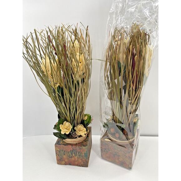 Dried Floral Centerpiece Long Stem Grass Potted Natural Flowers Bouquet Wedding - Picture 6 of 11